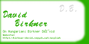 david birkner business card